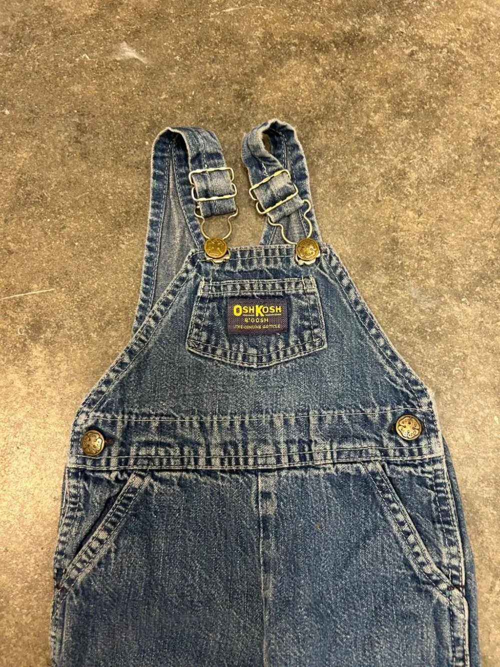 Vintage OshKosh B'Gosh Denim Overalls 12M Made in USA Baby Vestbak